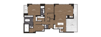 Deco Penthouse 5 floorplan 2 bedrooms 2.5 bathrooms 2793 square feet