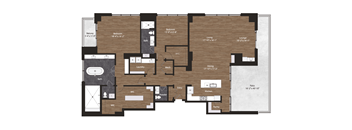 Deco Penthouse 5 floorplan 2 bedrooms 2.5 bathrooms 2793 square feet