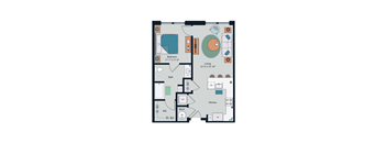 Society at Laurens 1 Bedroom A1 Floor Plan