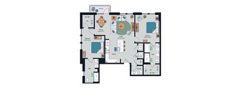 Society at Laurens 2 Bedroom B14 Floor Plan