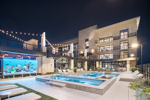 Deco Rooftop Pool, Hot Tub, and Jumbotron