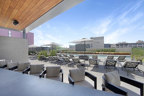 The Alcott Pool, Sundeck, and Bar Area