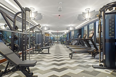 Energizing Fitness Studio with Filtered Hydration Station