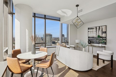 Interior Image of Living Area with City View