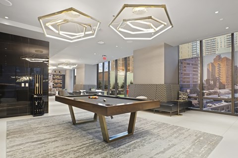 Billiards Table and Cozy Clubroom Library