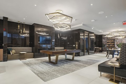 Billiards Table and Cozy Clubroom Library