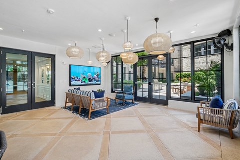 Society Blue Palm Lounge