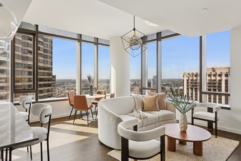 Interior Image of Living Area with City View