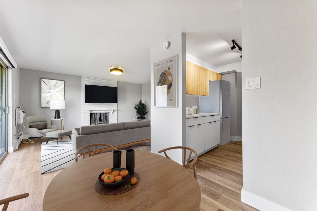 spacious living space with fireplace