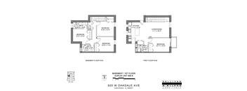 a floor plan of two bedrooms and a bathroom with a loft
