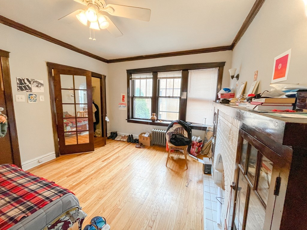 the living room is clean and ready for us to move in