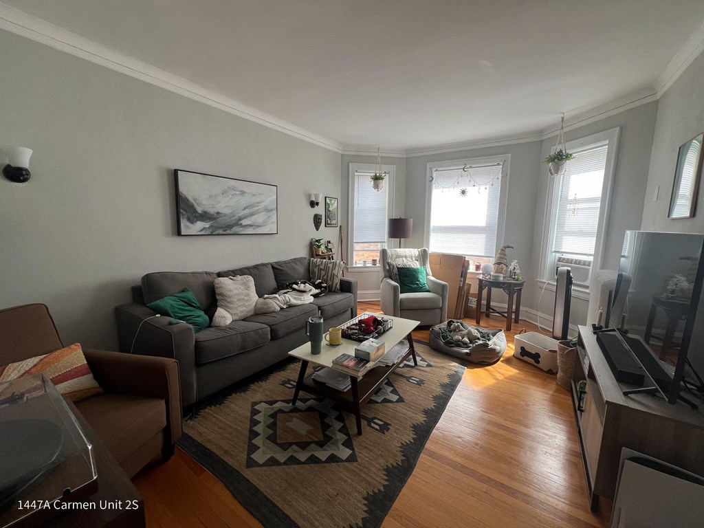 the living room is clean and ready for us to use