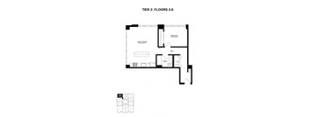 floor plan of 55 north luxury apartments to rent in the north end of boston