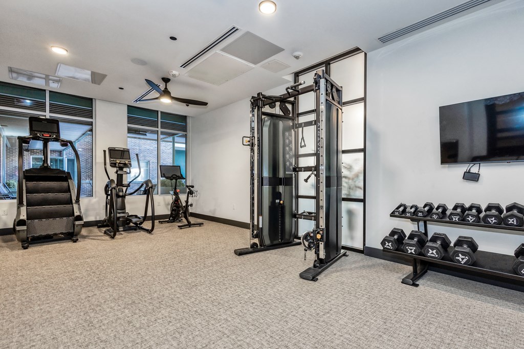the gym at the preserve at green valley townhomes in green valley va
