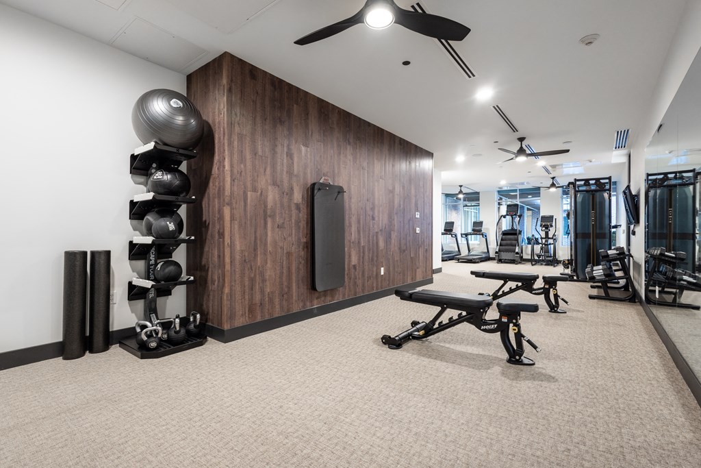the gym at the flats at obsidian