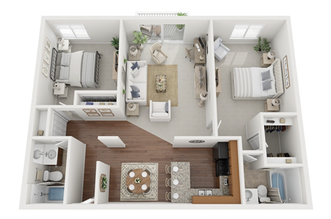 a 3d drawing of the living room of a103103