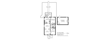 a floor plan of a house with two floors and a garage