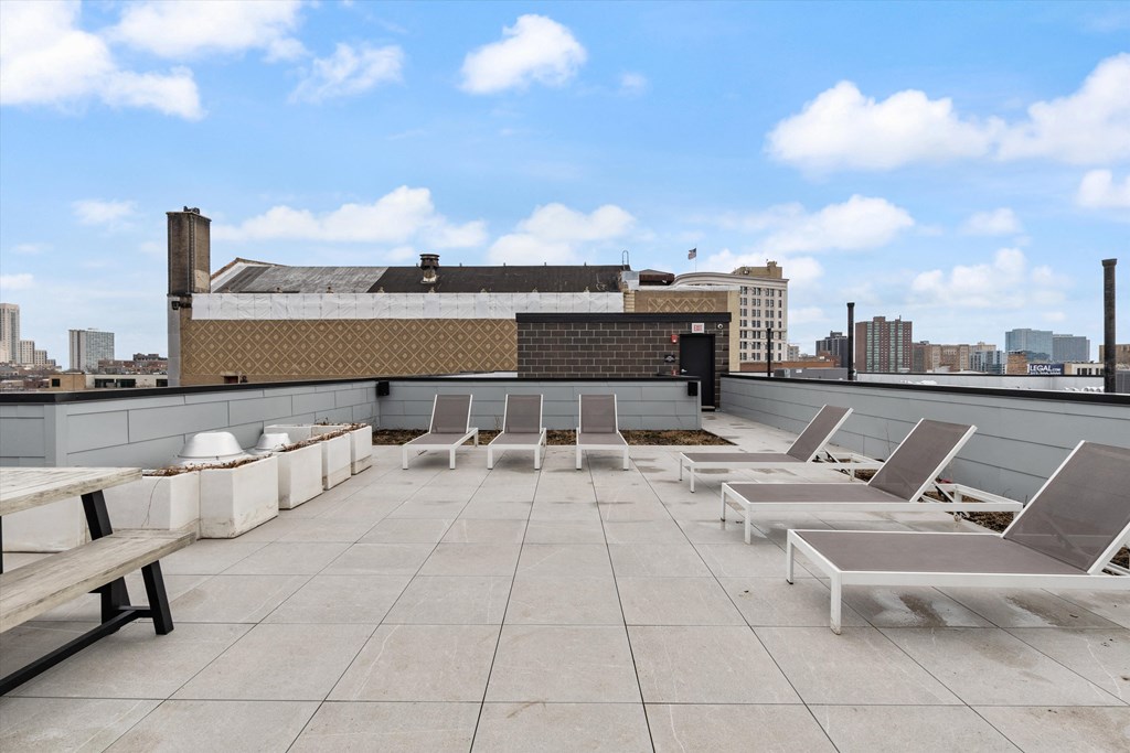 the terrace on the top of the building