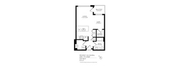 a floor plan of a 1 bedroom floor plan