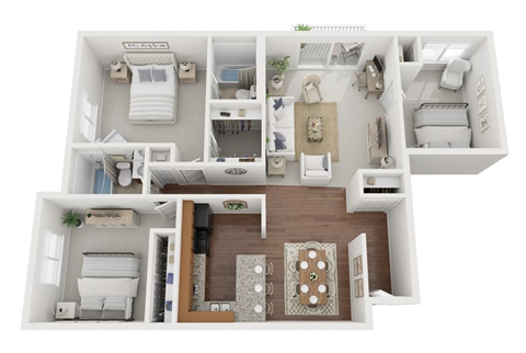 a 1 bedroom floor plan  395
