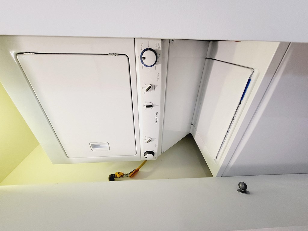 an overhead view of a microwave oven in a kitchen