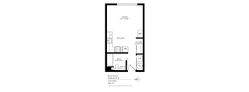 a floor plan of a 1 bedroom floor plan