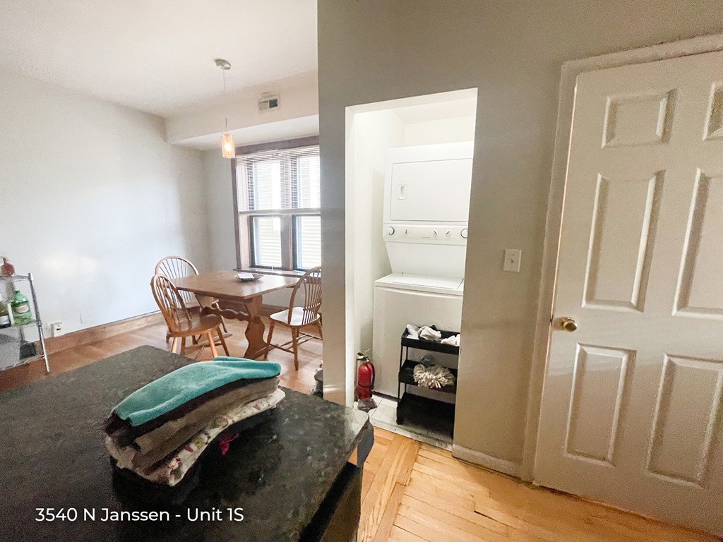 a view of the kitchen from the living room