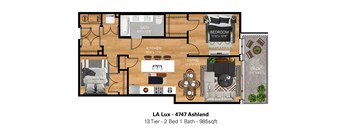 a floor plan of a house with a bedroom and a living room