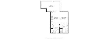 a floor plan of a 1 bedroom floor plan with an attic and a stairwell
