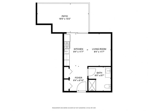 a floor plan of a 1 bedroom floor plan with an attic and a stairwell