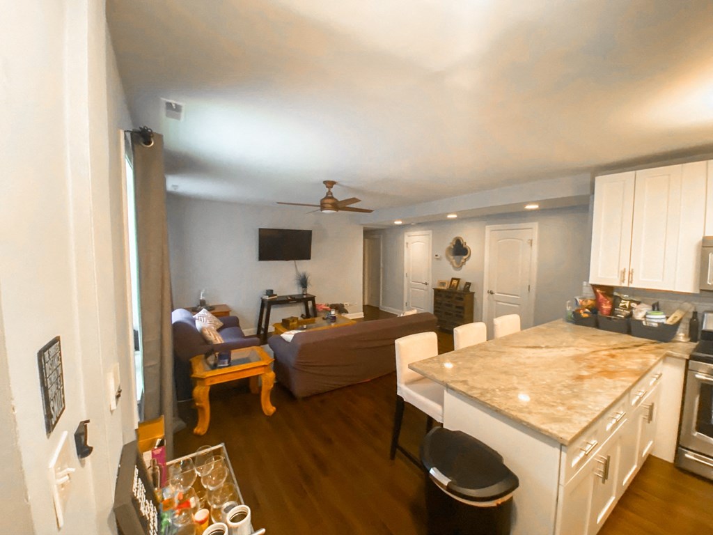 a view of the living room from the kitchen