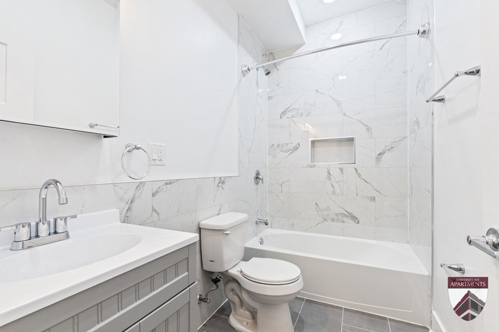 newly renovated tile bathrooms