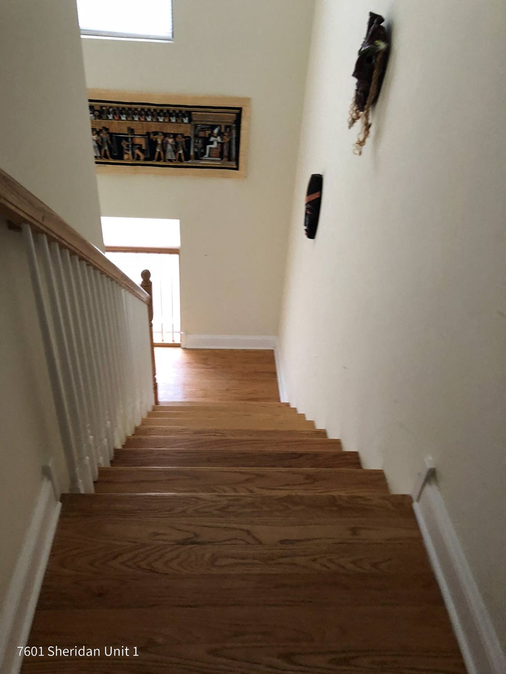 the stairway up to the second floor of the house