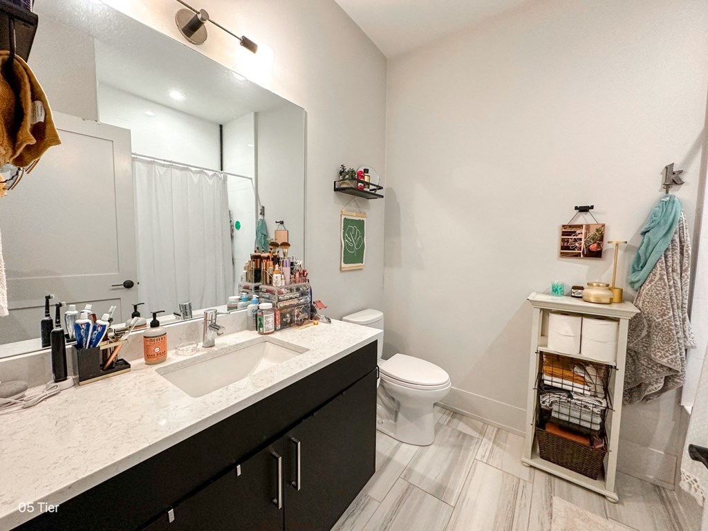 a bathroom with a sink and a toilet and a mirror