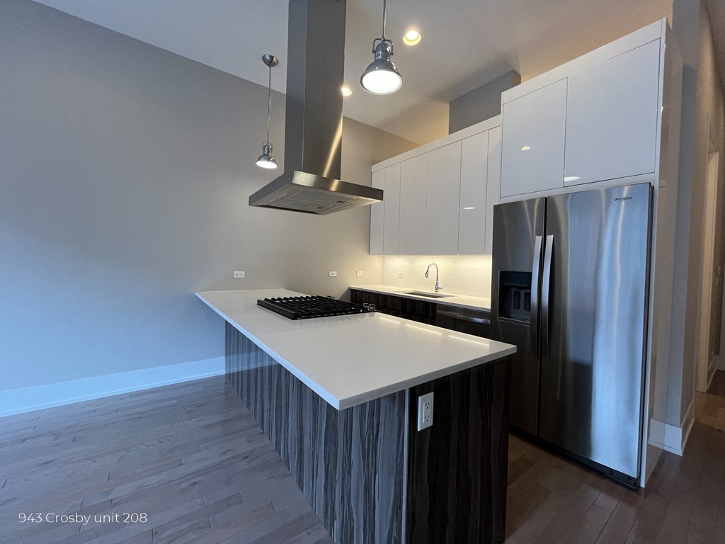 Stainless steel appliances in newly updated kitchen