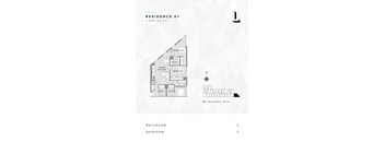 3-bed, 3-bath floor plan at L Logan Square Apartments, featuring spacious layout and multiple private bathrooms for convenience and privacy.