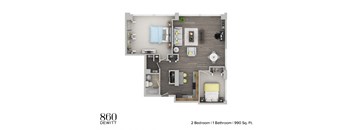 the floor plan 2 bedroom 930 sq ft