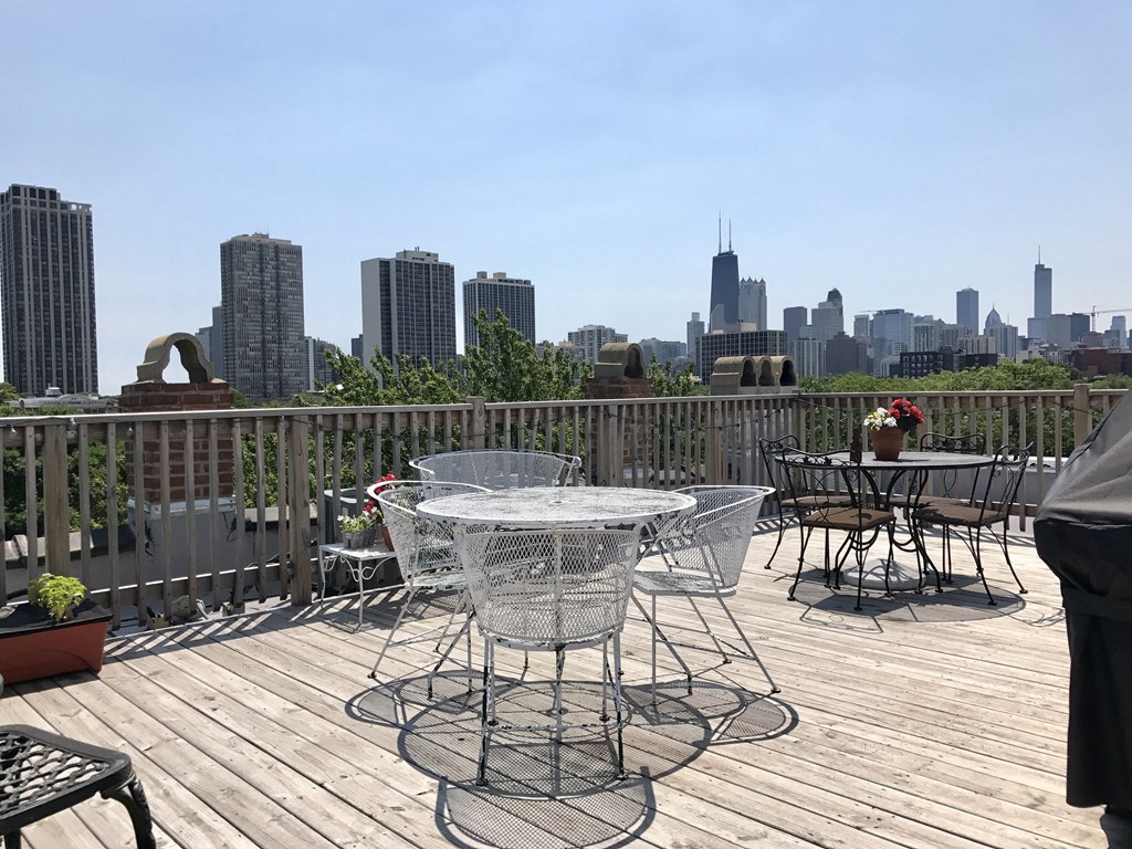 the deck with a view of the city