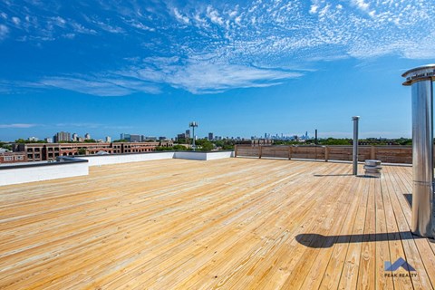the roof terrace of the building has views of the city and the horizon