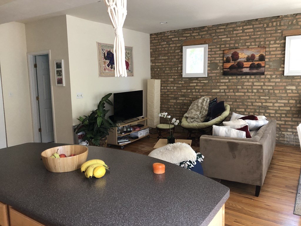 a view of the living room from the kitchen