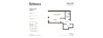A floor plan for a studio apartment with a bath is shown.