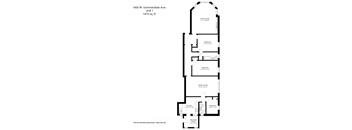 A floor plan for a 1475 sq ft unit with a living room, two bedrooms, a dining room, and a kitchen.