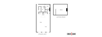 the floor plan of studio loft