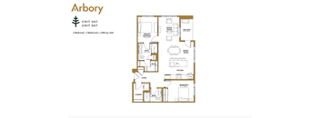 a floor plan of a unit with a bedroom and living room