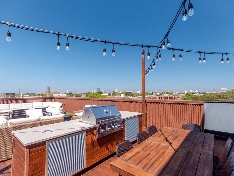 Rooftop area with grills