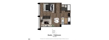studio 1 floor plan  studio  1 bedroom       a