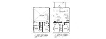 floor plan of the first and second floors of a house