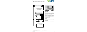a floor plan of a small house with a bedroom and a bathroom