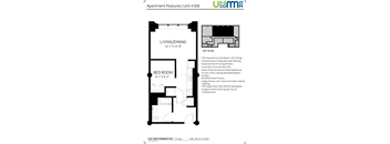 a floor plan of a small house with a bedroom and a bed room