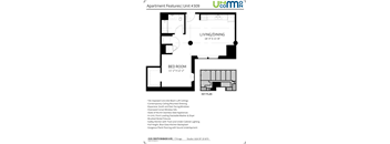 a floor plan for a bedroom apartment with a bed room and a bathroom